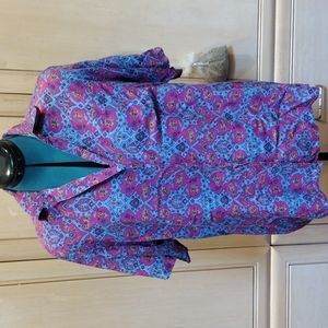 🔥VINTAGE 1980's Nordstrom Brass Plum Button Down Top